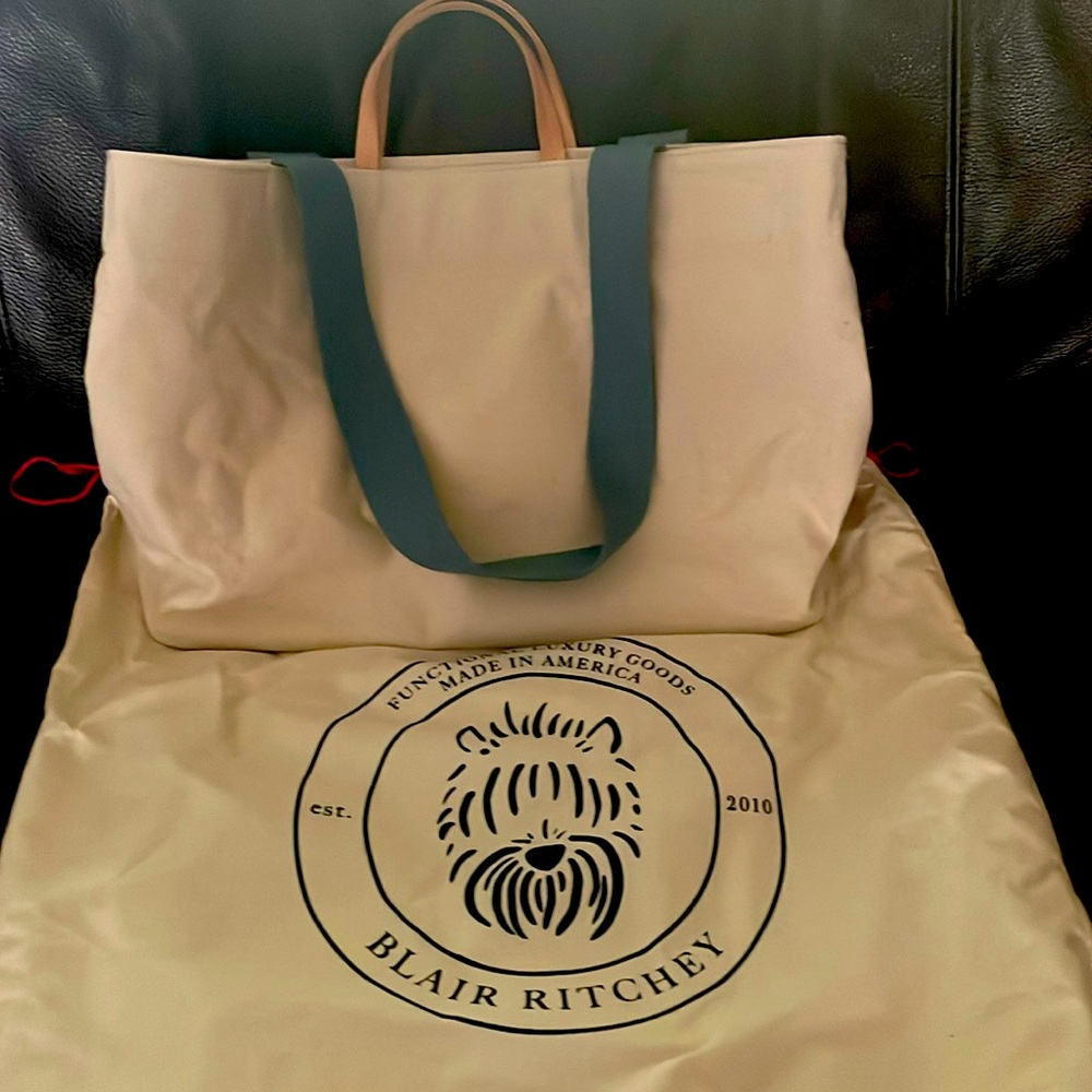 Blair Ritchey Hugh Sport Canvas Bag Tote with Blue Webbing